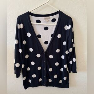Banana Republic Black and White Polka Dot Cardigan